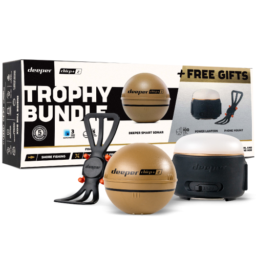 De Deeper Trophy Bundle met de smartphonehouder